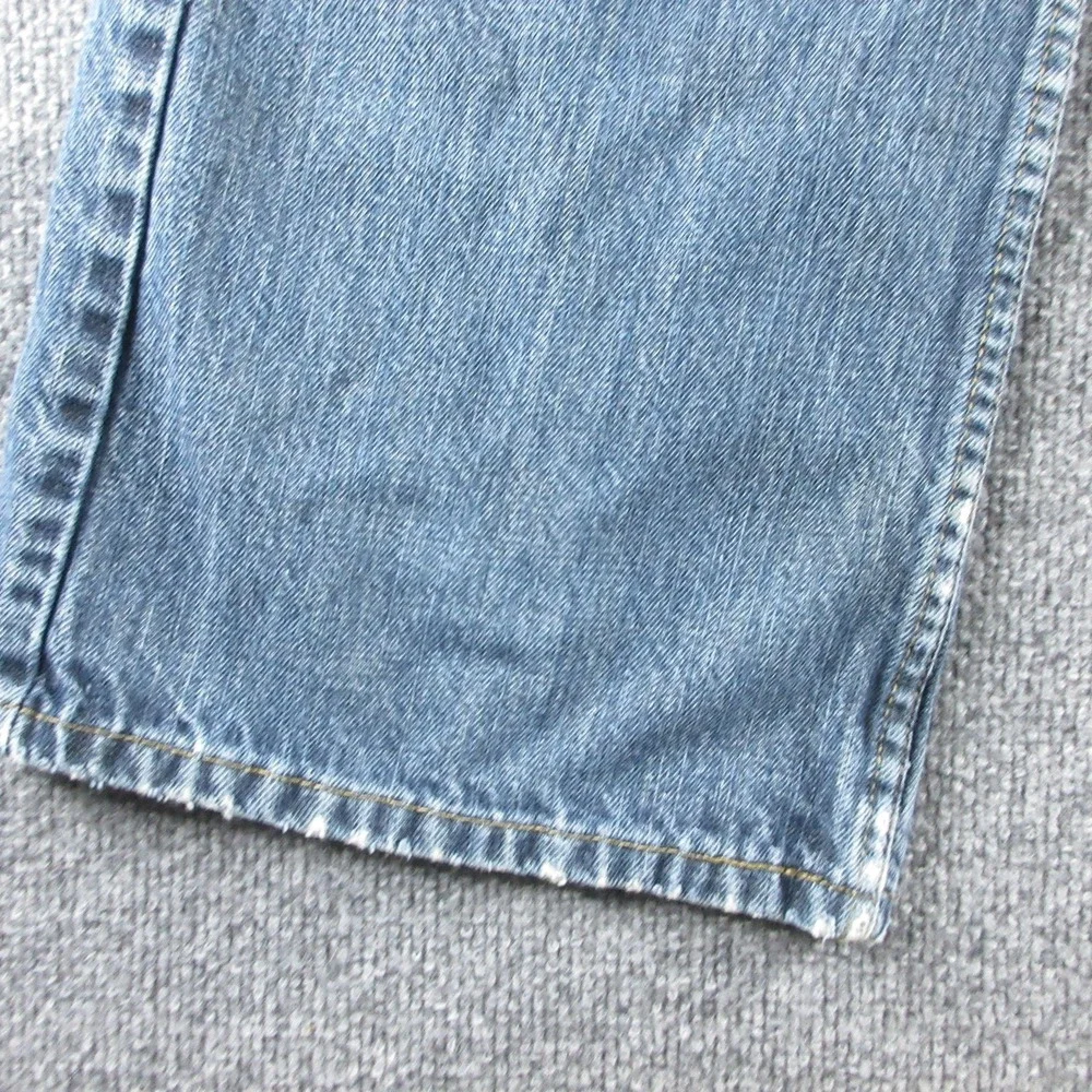 Levis 527 Jeans Mens 42x31 Blue Slim Bootcut Medium Wash Denim Distressed Pants